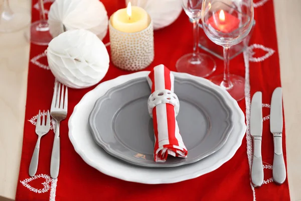 Table servie pour le dîner de Noël — Photo