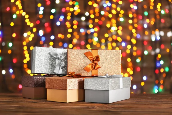 Krabice s vánoční dárky — Stock fotografie