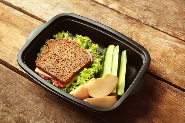 Pranzo al sacco con cibo — Foto Stock