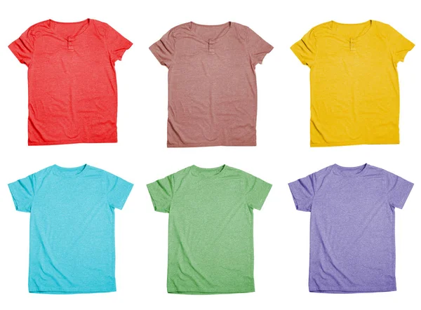 Συλλογή από πολύχρωμα μπλουζάκια — Φωτογραφία Αρχείου