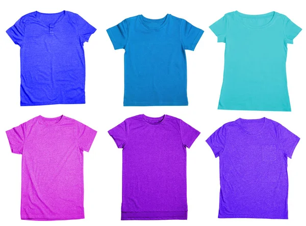 Collectie van kleurrijke t-shirts — Stockfoto