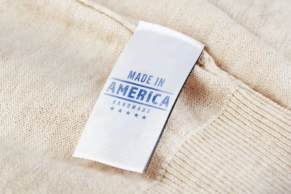 Teks MADE DI AMERIKA HANDMADE — Stok Foto