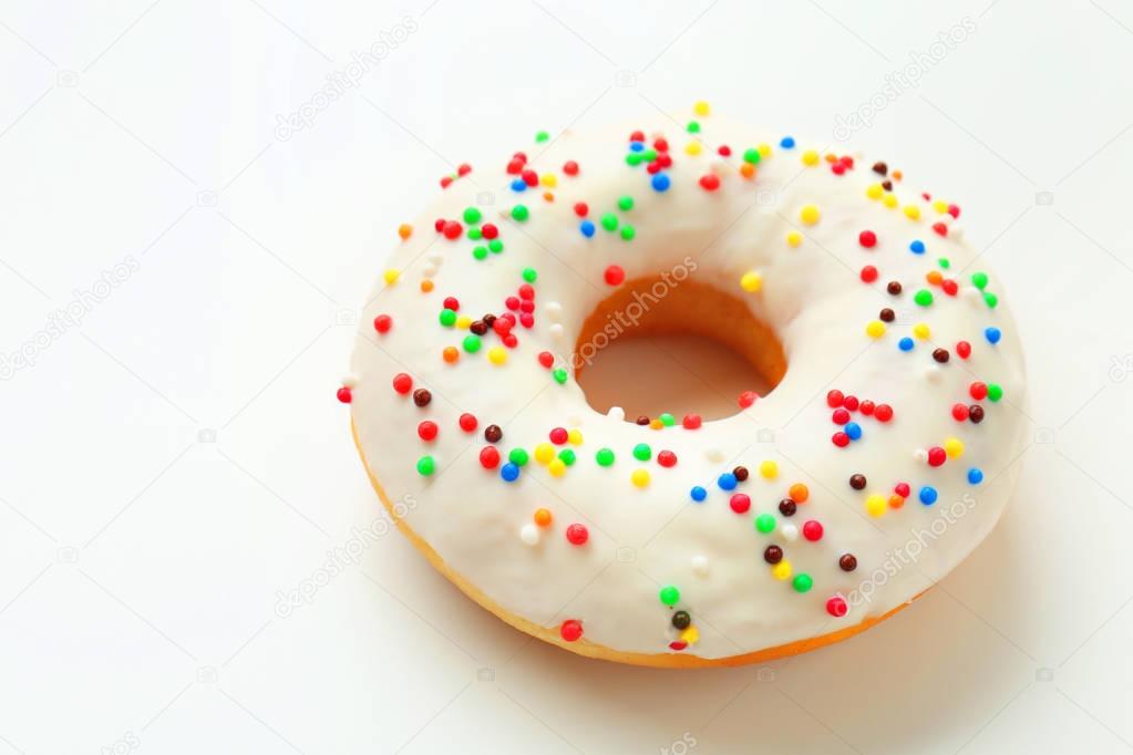 Delicious donut with glaze 