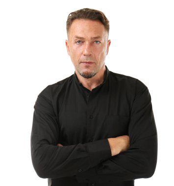 yakışıklı bir adam beyaz zemin üzerine