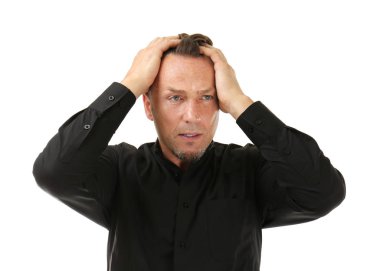 yakışıklı bir adam beyaz zemin üzerine