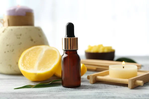 Spa composition with lemon essential oil — Stock Photo, Image