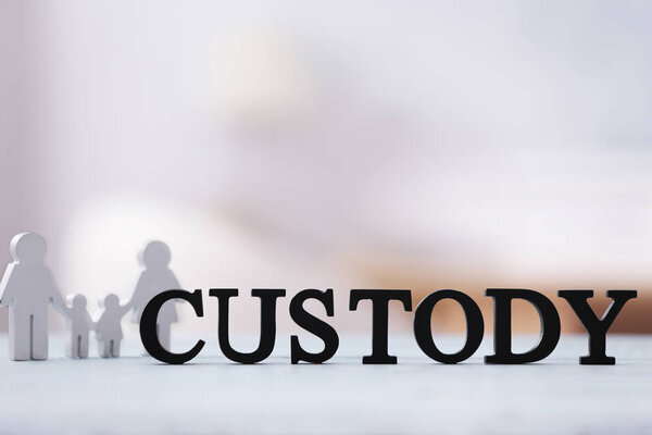 CUSTODY on blurred background