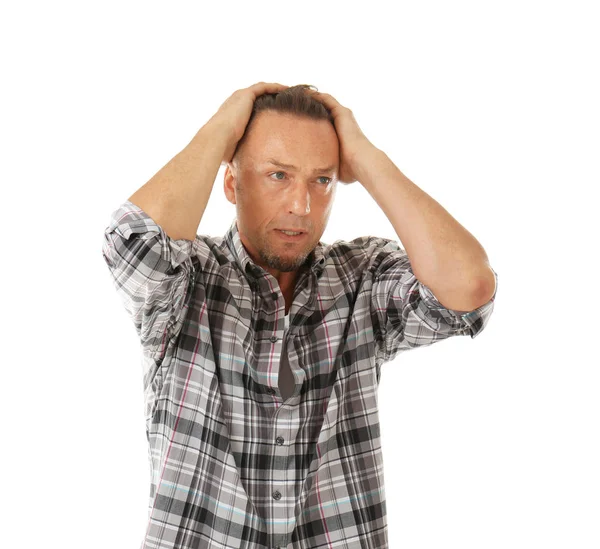 Hombre guapo sobre fondo blanco — Foto de Stock