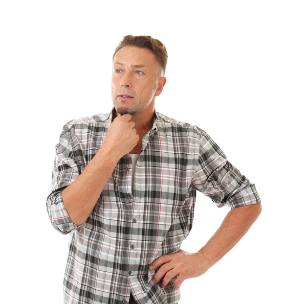 Hombre guapo sobre fondo blanco — Foto de Stock