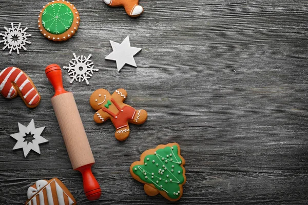 Composition des biscuits et décor de Noël — Photo