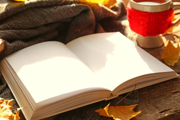 Composition d'automne avec livre — Photo