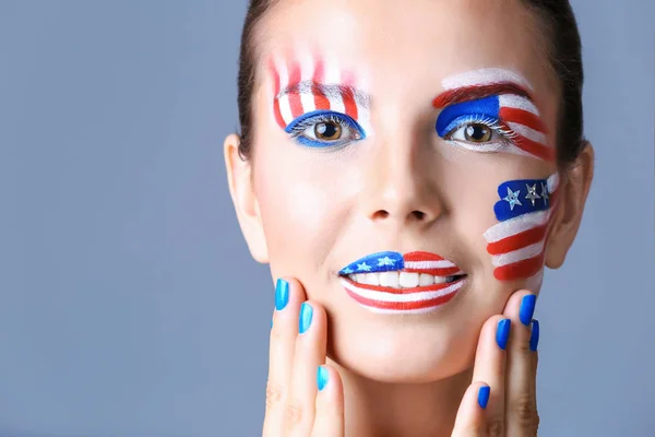 Dívka s Usa make-up — Stock fotografie