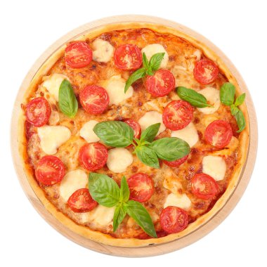 Pizza Margarita fesleğen ile