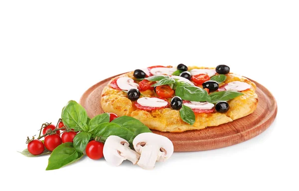 Pizza saporita con funghi — Foto Stock