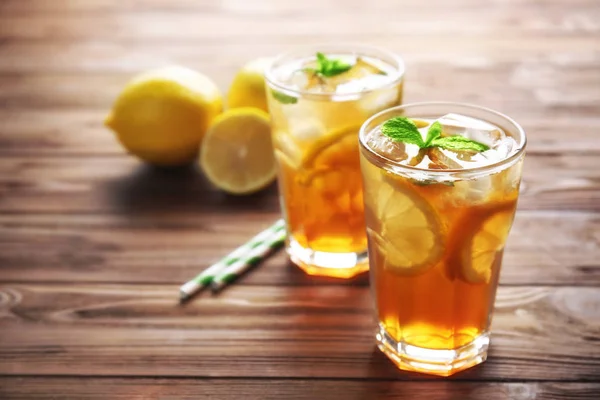 Ledový čaj s citronem — Stock fotografie