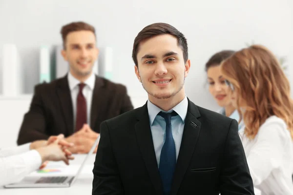 Businessman Colleagues Background Office — Stock Photo, Image