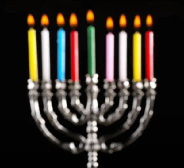 Menorah met kaarsen voor Chanoeka — Stockfoto