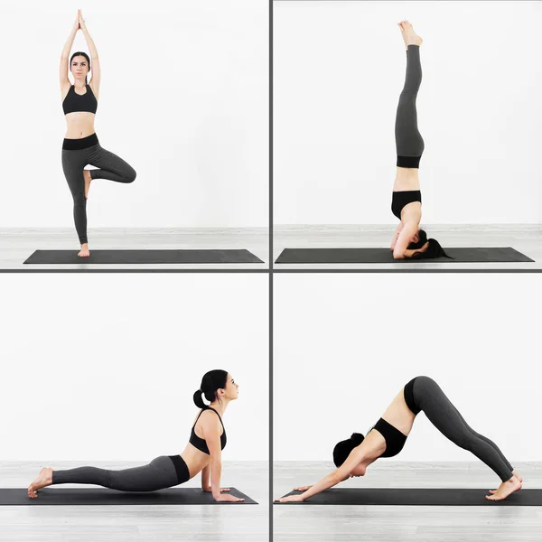 Kvinna utövar yoga — Stockfoto