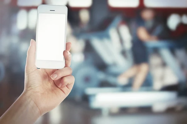 Mano femminile con smartphone — Foto Stock