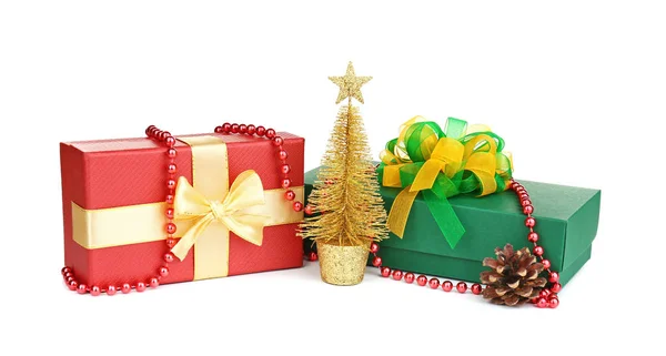 Christmas presents with decorations — Stock Photo, Image