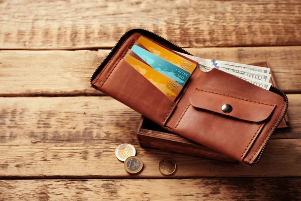 Stylish leather wallet — Stock Photo, Image