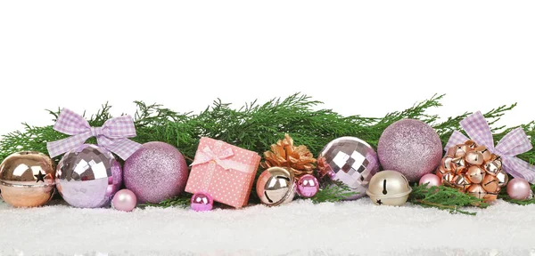 Bella composizione di decorazioni natalizie — Foto Stock