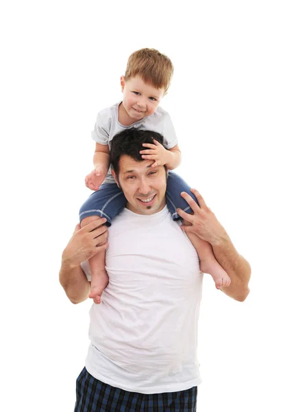 Padre Con Niño Casa — Foto de Stock