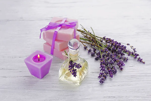 Lavender essential oil — Stock Photo, Image