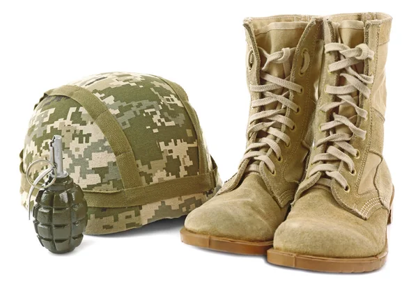 Military set on white background — Stock Photo, Image