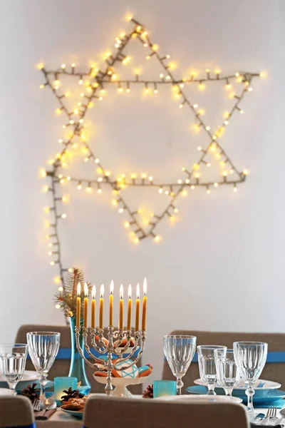 Rum inrett för Hanukkah — Stockfoto