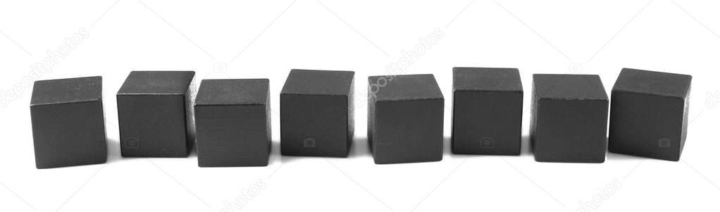 Empty wooden cubes