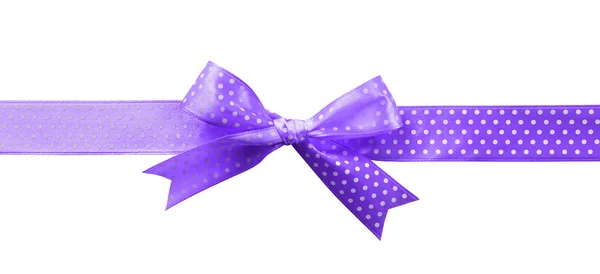 Festive purple bow with polka dot — Stock Photo, Image