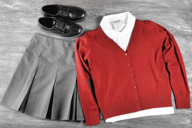 School uniform for girls clipart