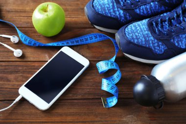 Öğeleri spor ve modern telefon