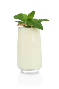 Lezzetli fındık milkshake cam