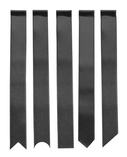 Collage of black bookmarks on white background — Stock Photo, Image