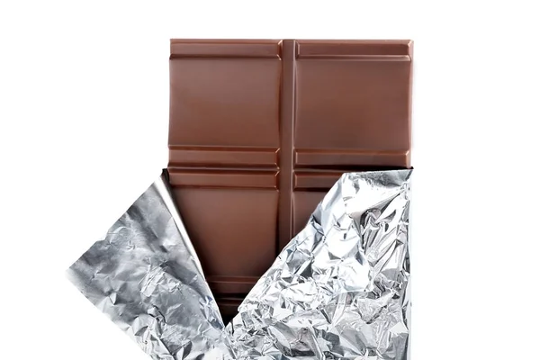 Chocolate bar in foil — Stock Photo, Image