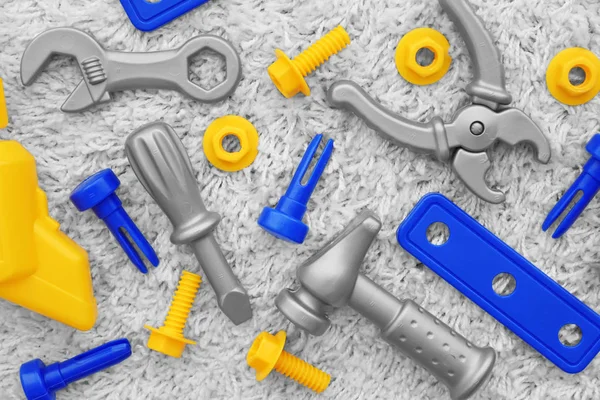 Set van plastic speelgoed tools — Stockfoto
