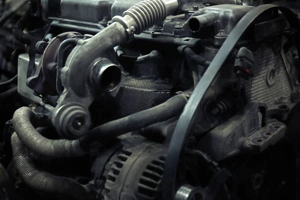 Destroyed car engine — Stock Photo, Image