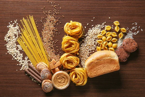 Set of products with complex carbohydrates — Stock Photo