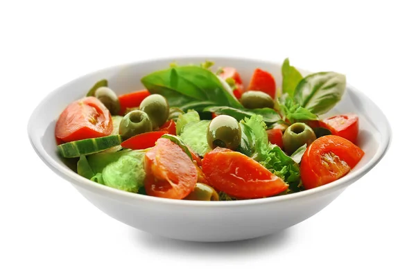 Salada de legumes saborosa em prato — Fotografia de Stock
