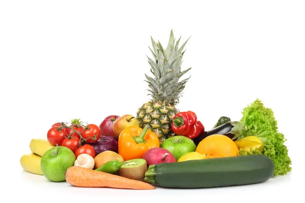Groupe de légumes et fruits frais — Photo