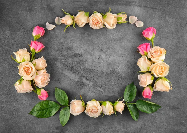 Floral roses frame — Stock Photo, Image