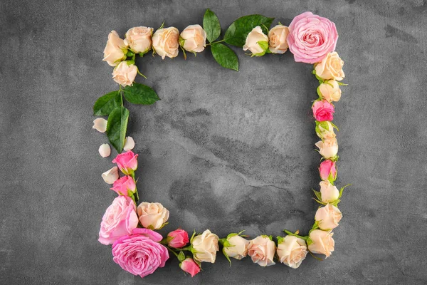 Floral roses frame — Stock Photo, Image