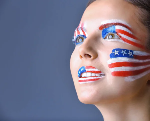 Girl with USA makeup Stock Picture