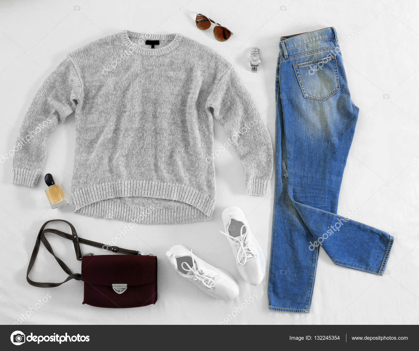 Download Set Of Women Youthful Clothes Flat Lay Stock Photo Image By C Belchonock 132245354