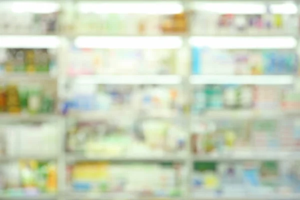 Blurred interior of pharmacy — Stock Photo, Image