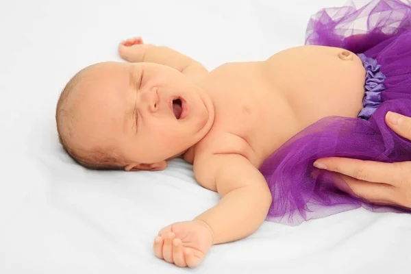 Cute baby on bed — Stock Photo, Image