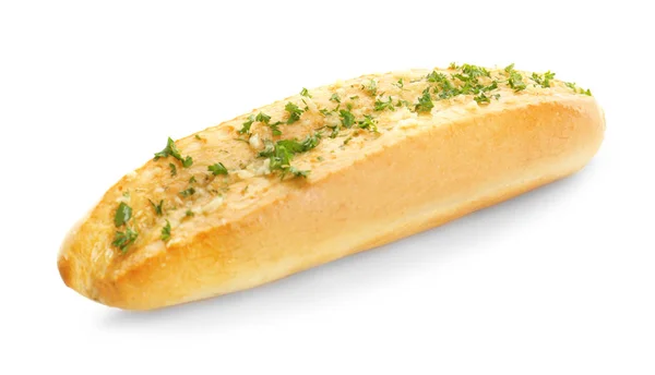 Knoflook stokbrood geïsoleerd op wit — Stockfoto