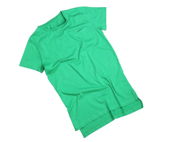 빈 녹색 t-셔츠 — 스톡 사진